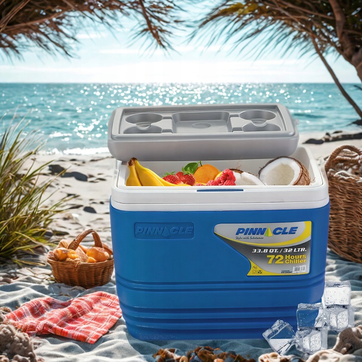 Lodówka Turystyczna na wkłady PINNACLE TPX7000 32L Granatowa, 4 wkłady 0,5L