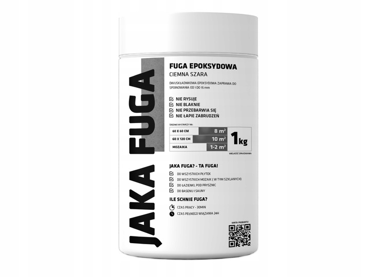 JAKA FUGA | epoksydowa FUGA CIEMNA SZARA 1kg