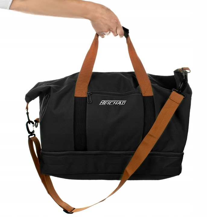 Torba Podróżna DUŻA Sportowa Bagaż Podręczny Turystyczna Wodoodporna Czarna