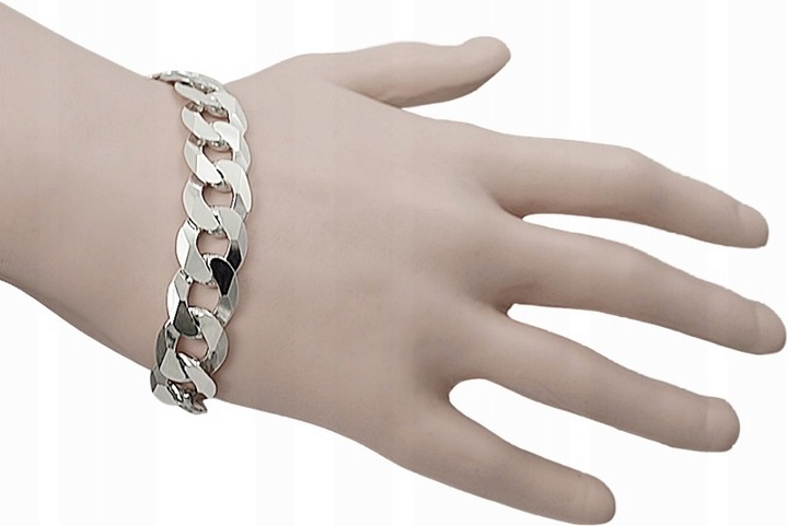 Bransoletka Srebrna Pancerka Męska Pełna Diamentowana 1,40 cm Grawer Gratis