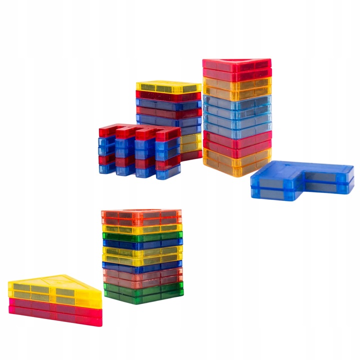 Klocki Magnetyczne 3D Zamek i Pojazdy Duży Zestaw 110 Elementów Edukacyjne