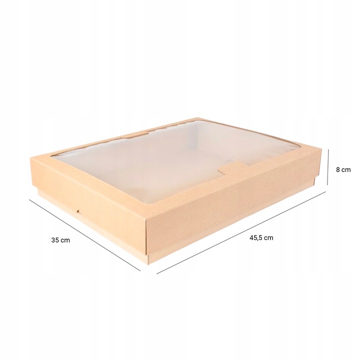 Pudełko Cateringowe Party Box Premium z Okienkiem 455x350x80mm, 10 sztuk