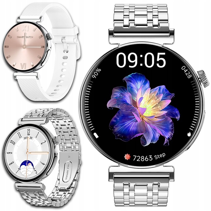 SMARTWATCH ZEGAREK DAMSKI EKG CIŚNIENIE TĘTNO ROZMOWY SMART WATCH MENU PL
