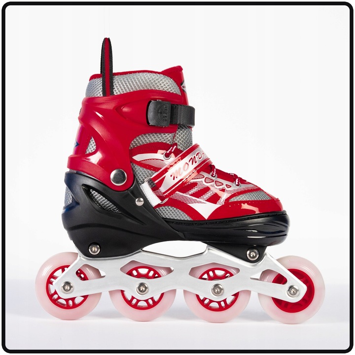 ROLKI REGULOWANE DLA DZIECI CHŁOPCA 30-33 CZARNO CZERWONE DZIECIĘCE