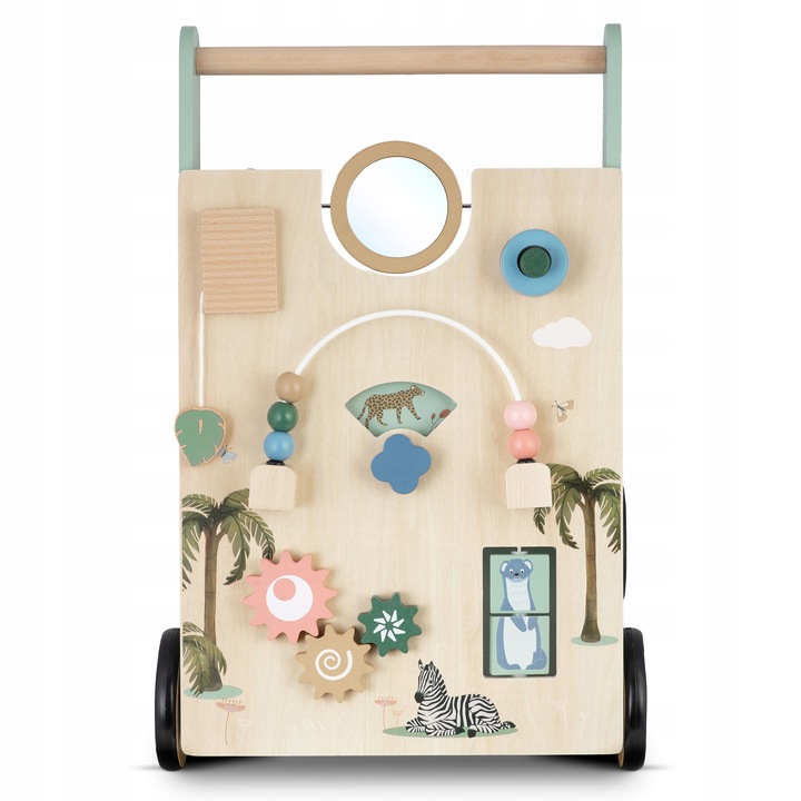 Drewniany chodzik dla dziecka pchacz sensoryczny jeździk do zabawy Nukido