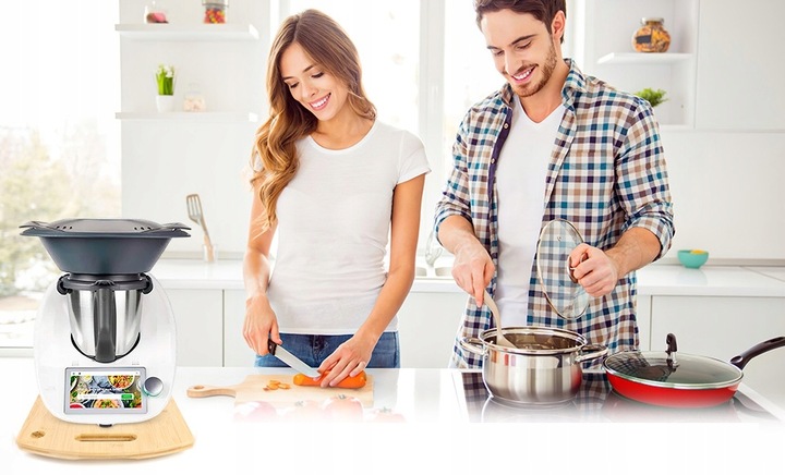 Podstawka Deska pod THERMOMIX przesuwna TM6 TM5 Podkładka z Drewna Obrotowa