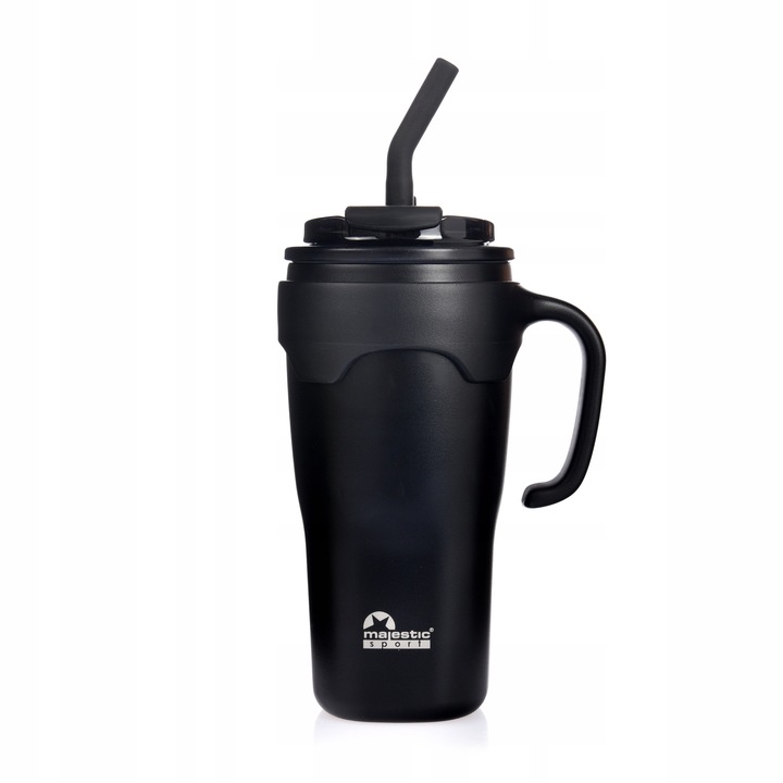 Kubek Termiczny Ze Słomką Majestic Sport Jelly 650 ml Czarny