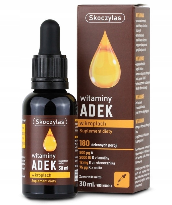 Skoczylas ADEK Witamina A D3 E K2 MK-7 krople 30ml