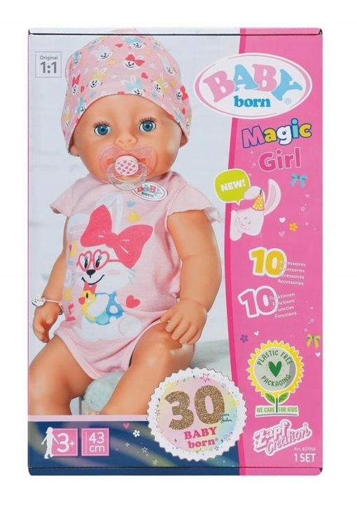 Lalka BABY BORN Zapf Creation Magiczna Dziewczynka 43 cm 10 Funkcji