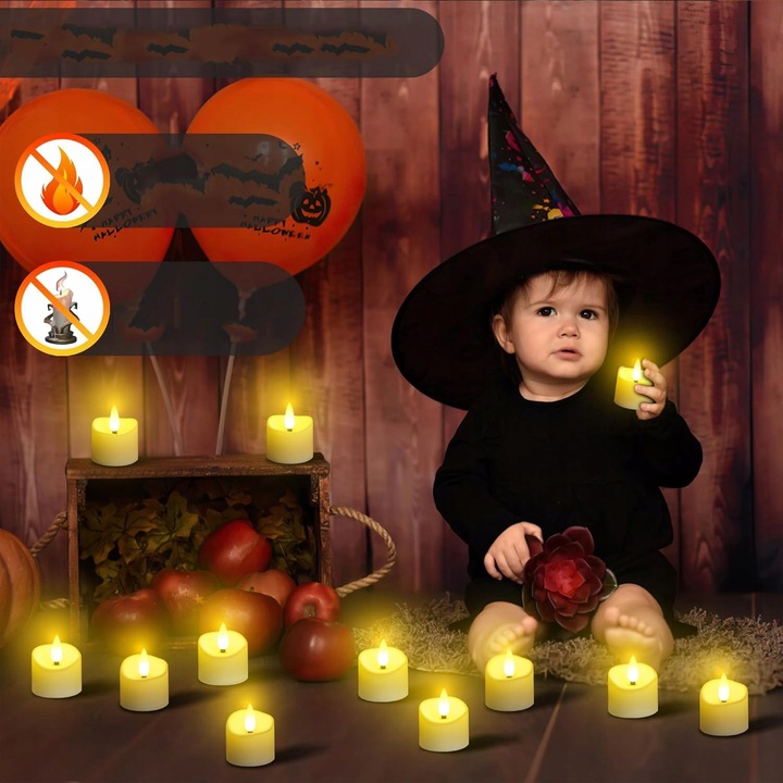 ZESTAW 6 ŚWIEC LED ŁADOWANE Z FUNKCJĄ TIMERA NA BOŻE NARODZENIE I HALLOWEEN