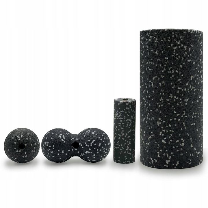 ZESTAW ROLLERÓW DO MASAŻU 4W1 ROLLER+MINI WAŁEK+DUOBALL+PIŁKA PREZENT