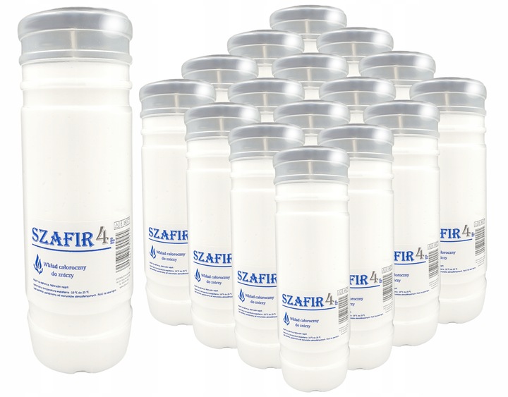 Wkłady do zniczy Parafinowe Całoroczne SZAFIR 4 17CM ! + zapalarka GRATIS