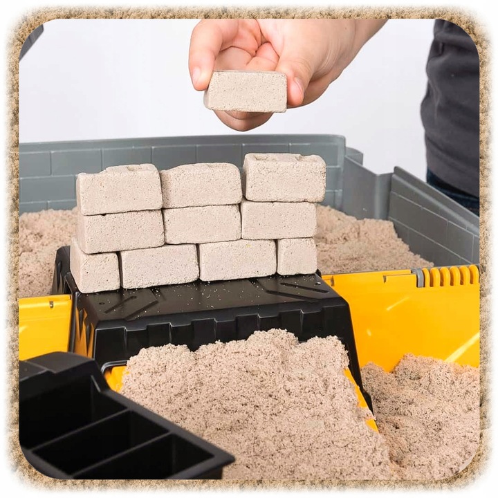 PIASEK KINETYCZNY POJAZDY BUDOWLANE DUŻY ZESTAW XXL DLA DZIECI PIASKOWNICA