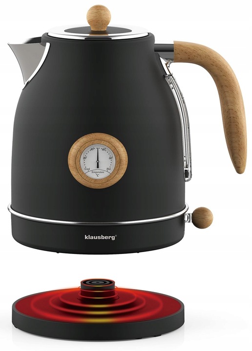 Czajnik elektryczny Klausberg KB-7907 1.7L z termometrem Czarny Retro 2200W