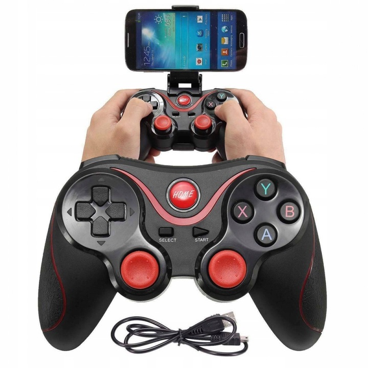BEZPRZEWODOWY GAMEPAD PAD DO TELEFONU ANDROID iOS TV box PC Z UCHWYTEM