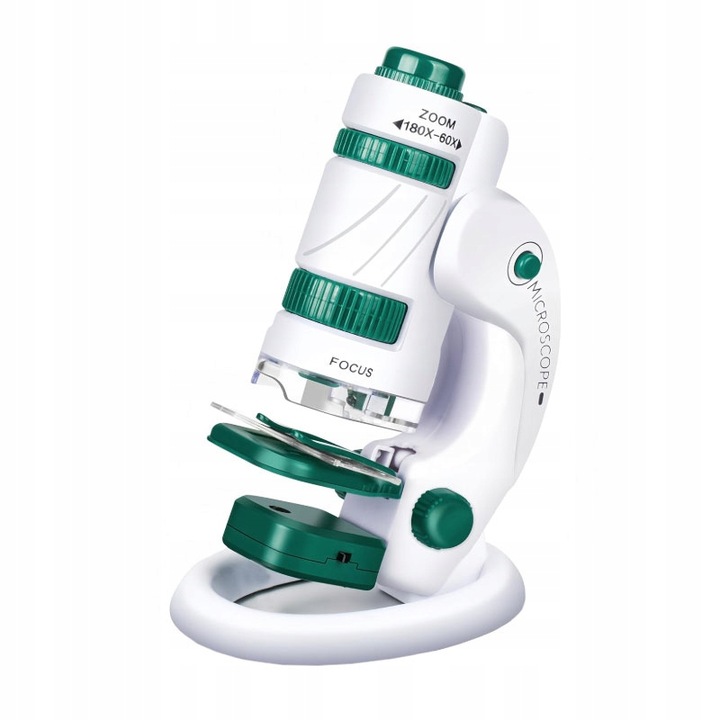 MIKROSKOP EDUKACYJNY DLA DZIECI 2W1 LABORATORIUM 60X/180X + AKCESORIA