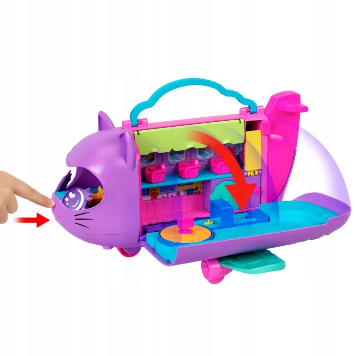 POLLY POCKET KOTOLOT ZESTAW KOCI SAMOLOT + 2 LALKI I AKCESORIA HWP19