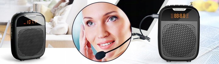 Przewodowy Wzmacniacz Głosu Megafon Mikrofon z Radiem USB micro SD SP-VA11