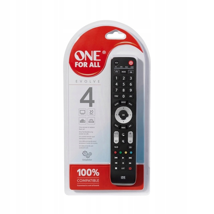 One For All URC7145 Smart Control Universal Remote Control - 4 devices -