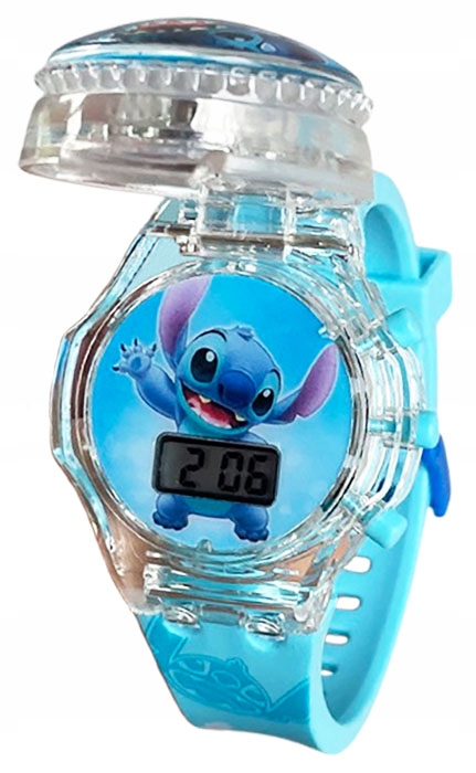 zegarek dziecięcy OBROTOWY dla dzieci LILO & STITCH + MUZYKA + ŚWIATŁO