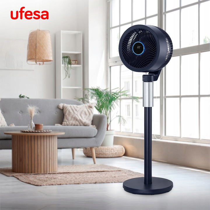 WENTYLATOR STOJĄCY UFESA CYRKULATOR OSCYLACJA 3D 3 TRYBY 70W TIMER PILOT