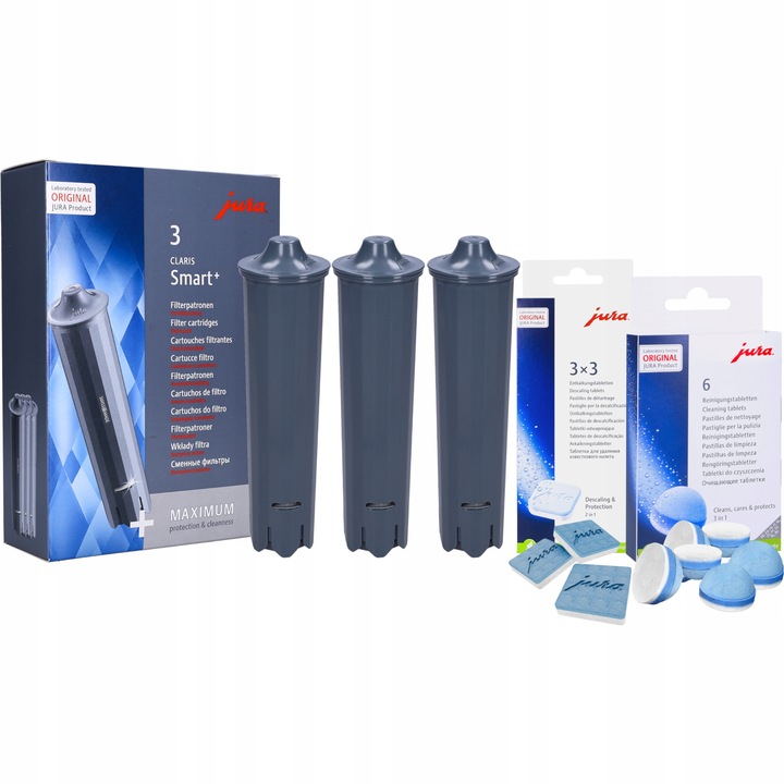 Oryginalny zestaw Jura do ekspresu: filtr wody Smart+ zestaw tabletek