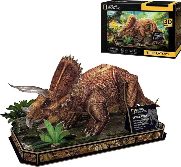 Puzzle 3D National Geographic Triceratops - Cubic Fun