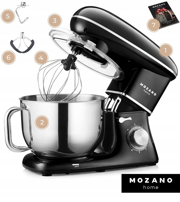 ROBOT KUCHENNY MIKSER PLANETARNY MISA 6.2L MOCNY 3 MIESZADŁA + PRZEPISY