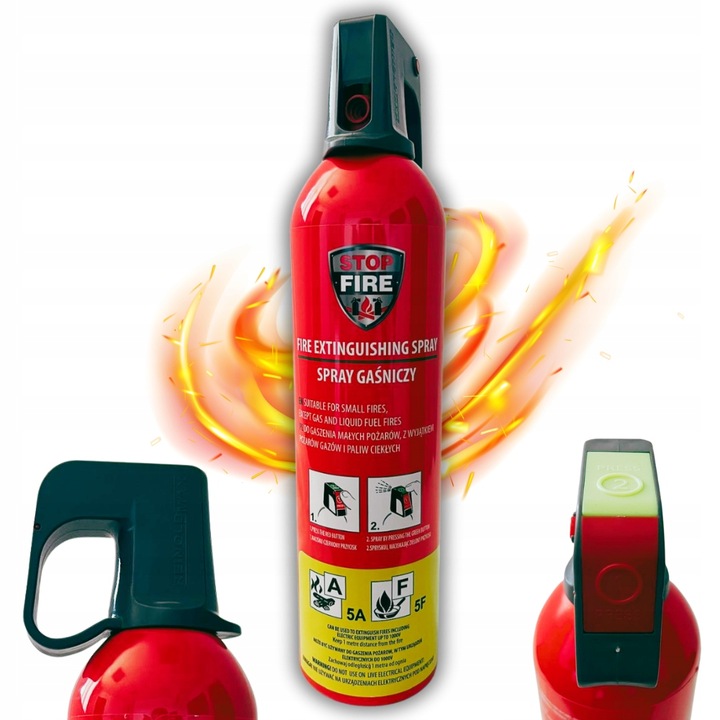 Spray Gaśnica Spray Gaśniczy Domowy 1000g A F Data Ważności 2028 R.