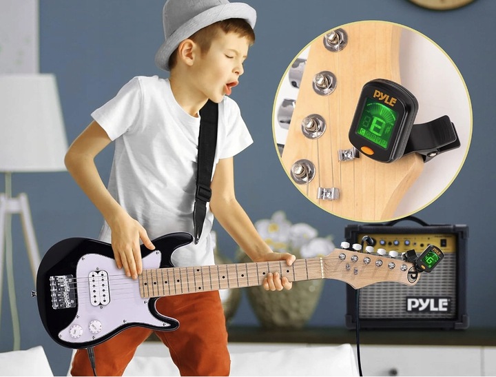 GITARA ELEKTRYCZNA DLA DZIECI PROFESJONALNA + WZMACNIACZ PYLE