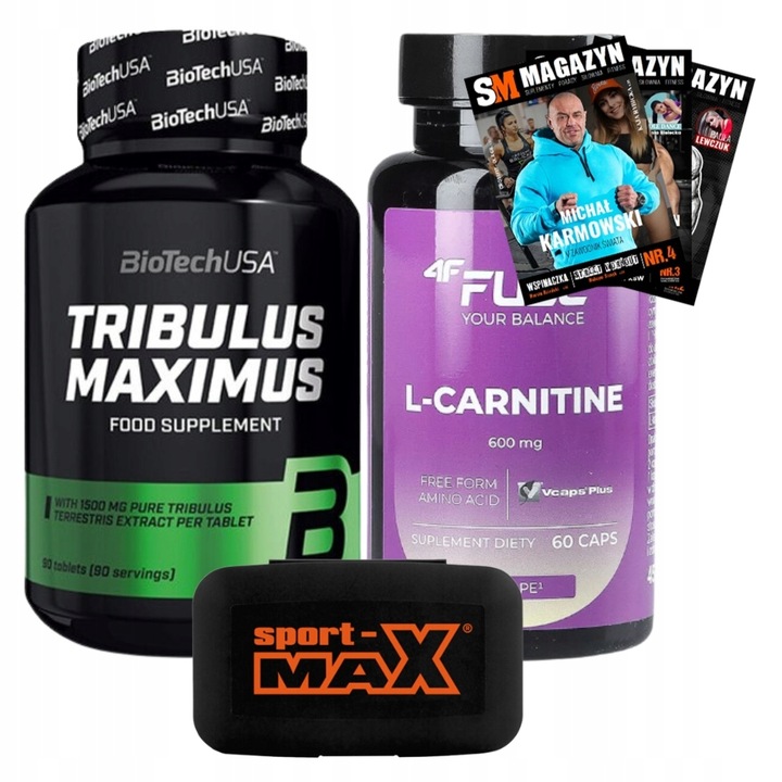 BIOTECH TRIBULUS MAXIMUS 90TAB + PILL BOX + 4F FUEL L-CARNITINE
