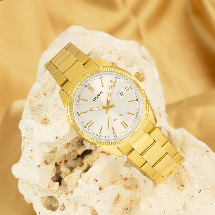 LUKSUSOWY ZEGAREK MĘSKI CASIO POZŁACANY PRAWDZIWYM 24K ZŁOTEM + GRAWER