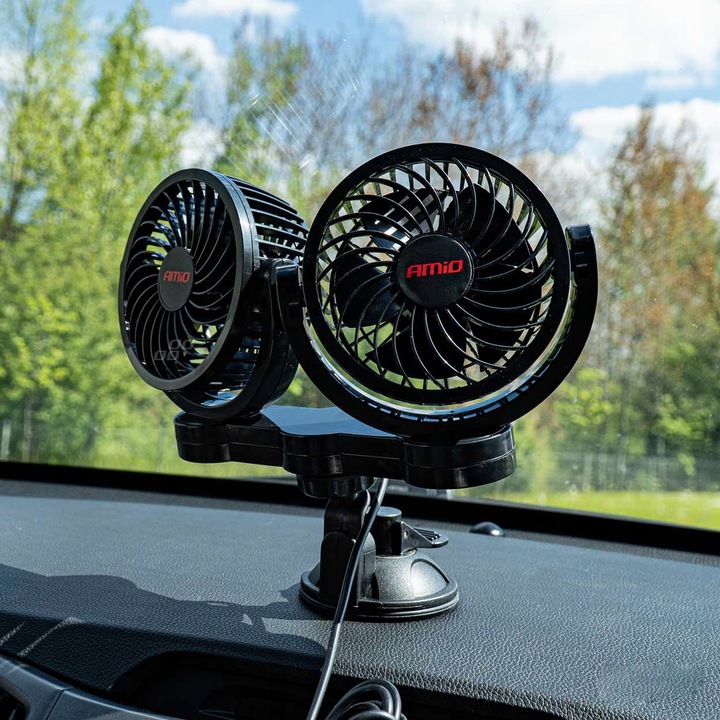 Wentylator samochodowy z przyssawką 2x4 cale 12V