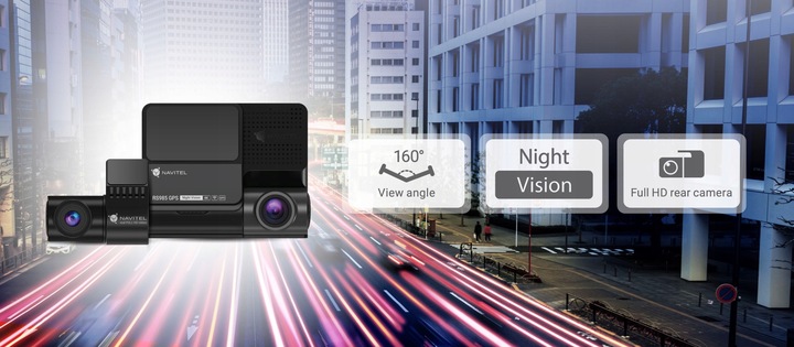 Inteligentny wideorejestrator Navitel RS985 GPS Night Vision 4K + Gratis
