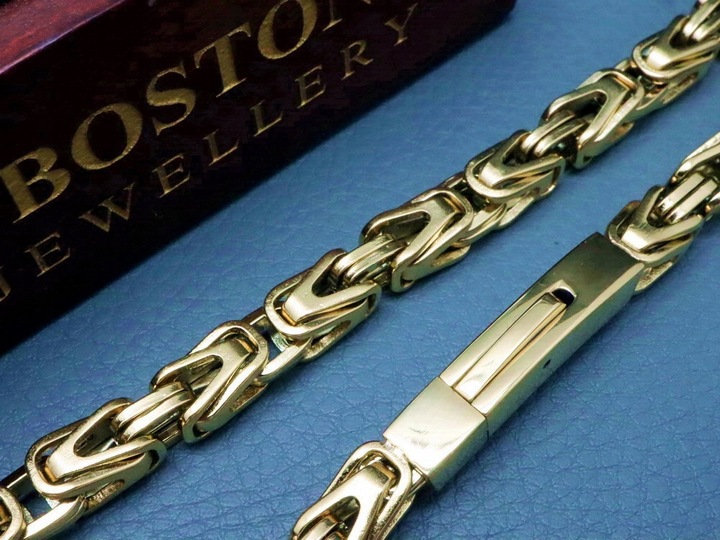 GRUBY ZŁOTY ŁAŃCUSZEK NA SZYJĘ SPLOT KRÓLEWSKI