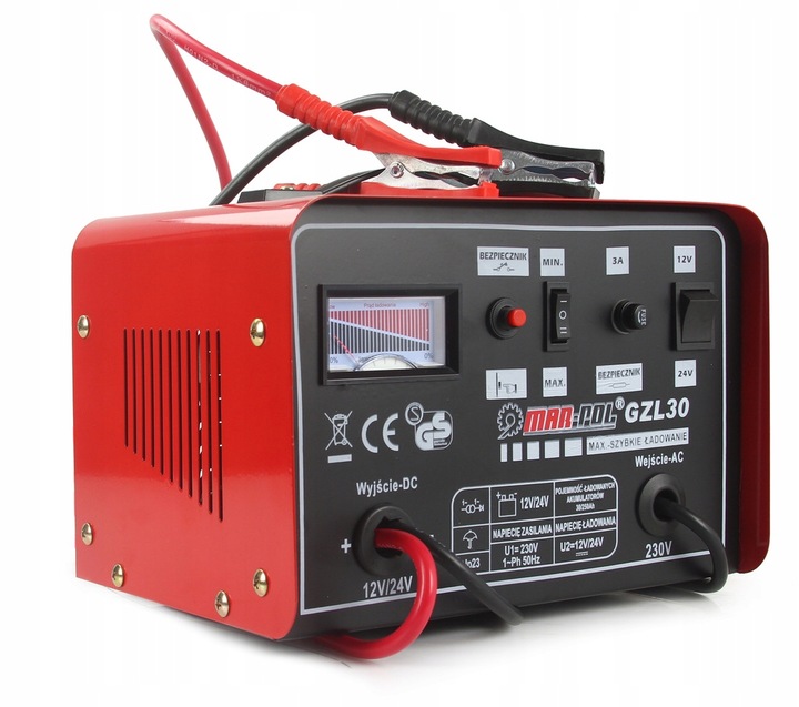 PROSTOWNIK Z FUNKCJĄ SZYBKIEGO ŁADOWANIA 30-250 Ah DO AKUMULUATORÓW AUTA