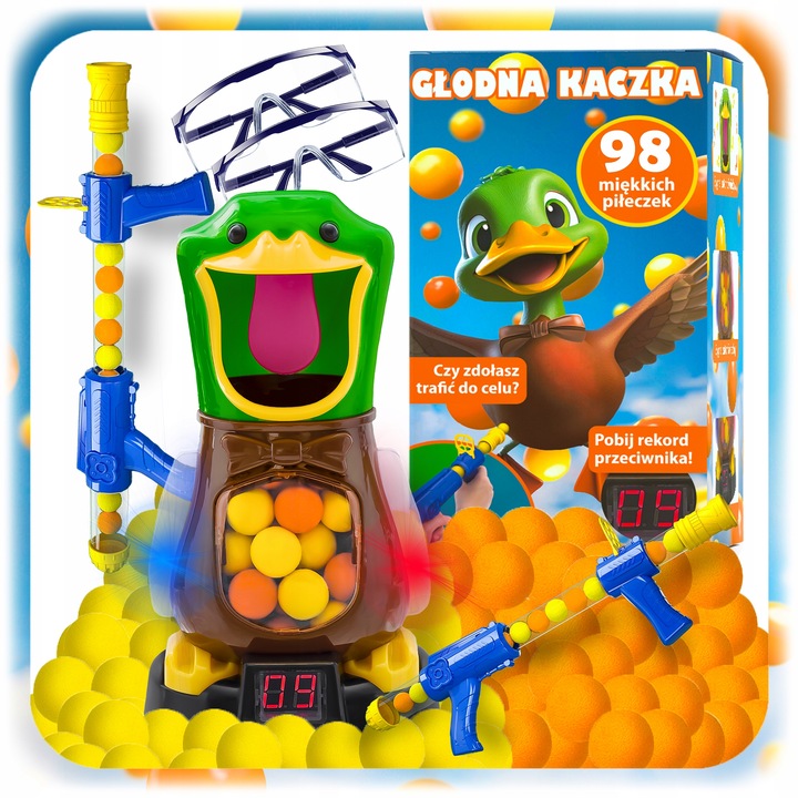 GŁODNA KACZKA STRZELANIE DO CELU PISTOLET ZABAWKOWY 2X GRA ZRĘCZNOŚCIOWA