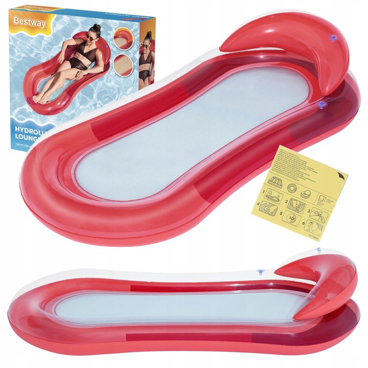 Materac z siatką dmuchany do pływania hamak wodny z oparciem Bestway 43103
