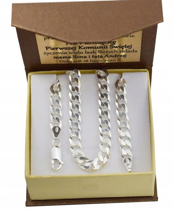 Łańcuszek Męski Srebrny 925 Pancerka Pełny Diamentowany 6,20 mm Solidny