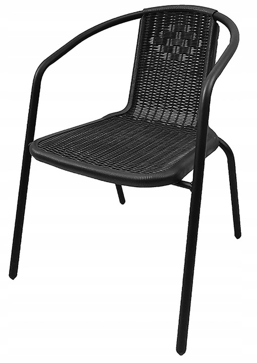 ZESTAW MEBLI OGRODOWYCH NA BALKON STÓŁ 120x70+4x KRZESŁA LORETTO CZARNE MIX