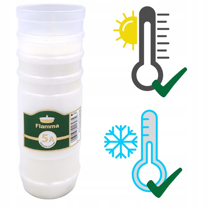 Wkłady Parafinowe do Zniczy Całoroczne Znicze 5 Dni 120h 12 szt