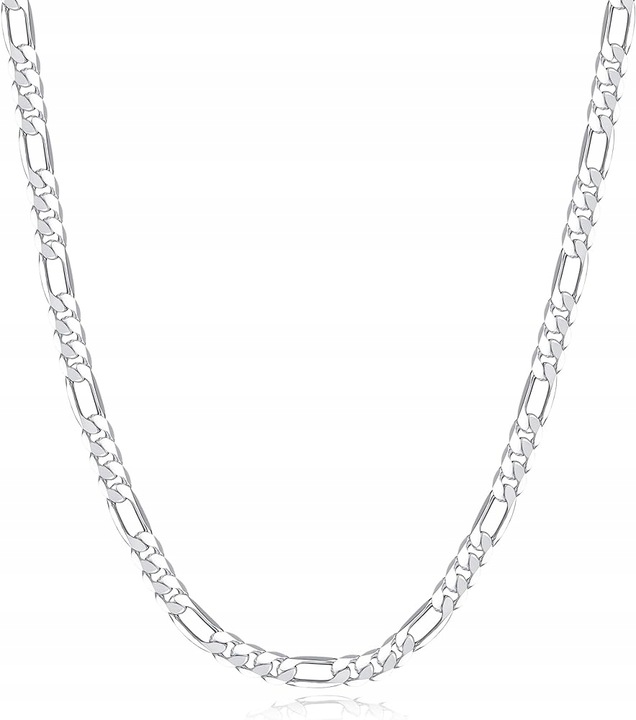 SZEROKI NASZYJNIK ŁAŃCUSZEK SREBRNY MĘSKI SREBRO 925 FIGARO 60 CM