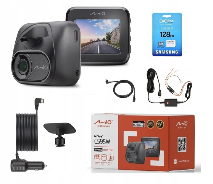 WIDEOREJESTRATOR MIO MIVUE C595W KAMERA SAMOCHODOWA + 128GB + SMARTBOX IV