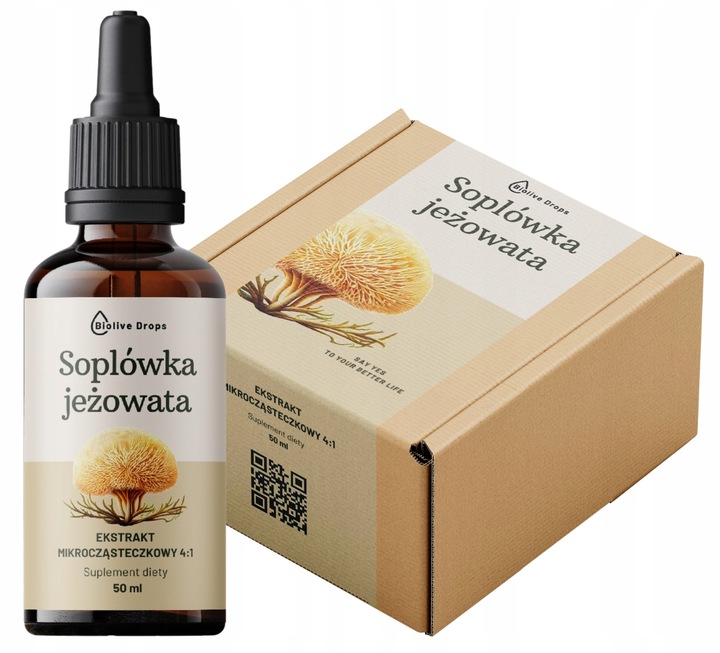 SOPLÓWKA JEŻOWATA KROPLE EKSTRAKT ADAPTOGENY Suplement lion's mane 50 ml