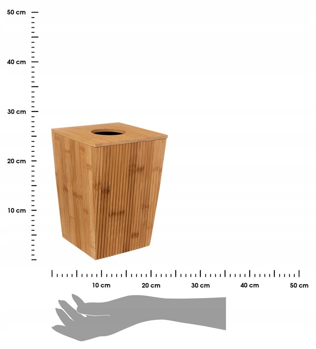 Kosz łazienkowy bambusowy 6L pojemnik na odpady