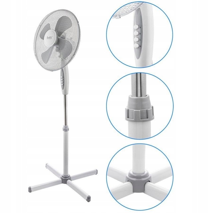 WENTYLATOR podłogowy biały Botti Stellar 40cm