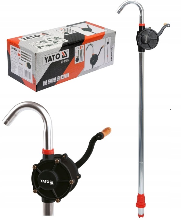 YATO POMPA POMPKA PALIWA OLEJU KORBĘ RĘCZNA BECZKI ALUM. 21L/min YT-07115