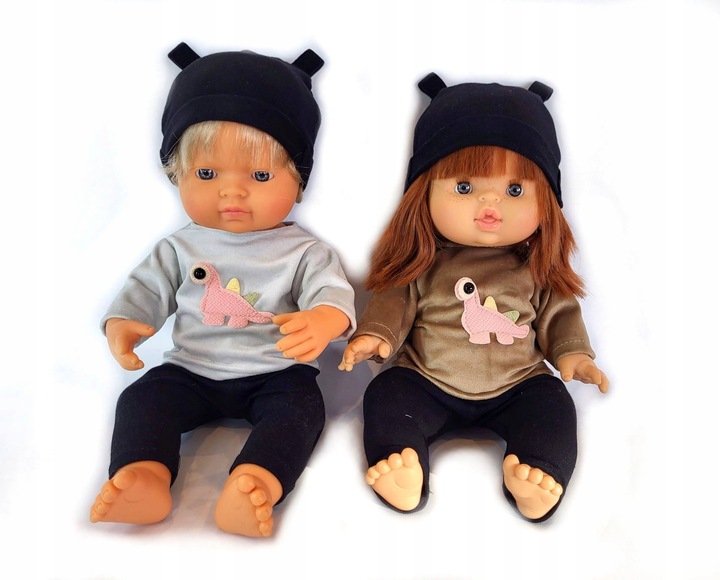 Ubranko dla lalek Koplet bluzka + getry+ czapka Miniland 32-38 cm kolory