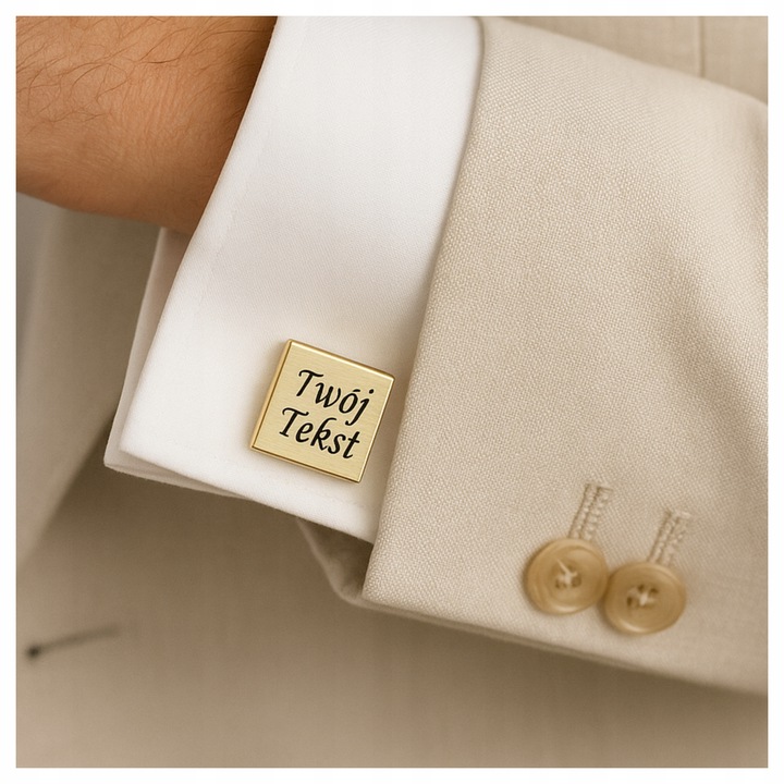 Spinki do mankietów koszuli z własną grafiką tekstem z grawerem na prezent