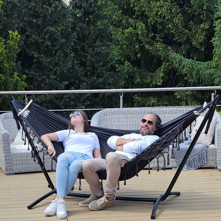 HAMAK BOHO XXL ze STELAŻEM stelaż do hamaka DWUOSOBOWY +wszystkie akcesoria